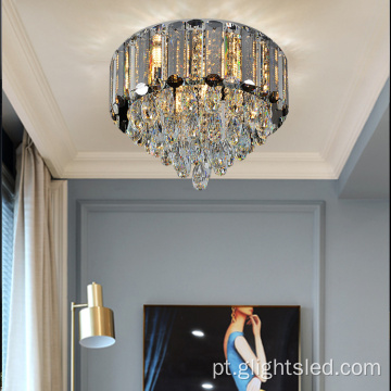 Lustres modernos de cristal de luxo com luzes pendentes